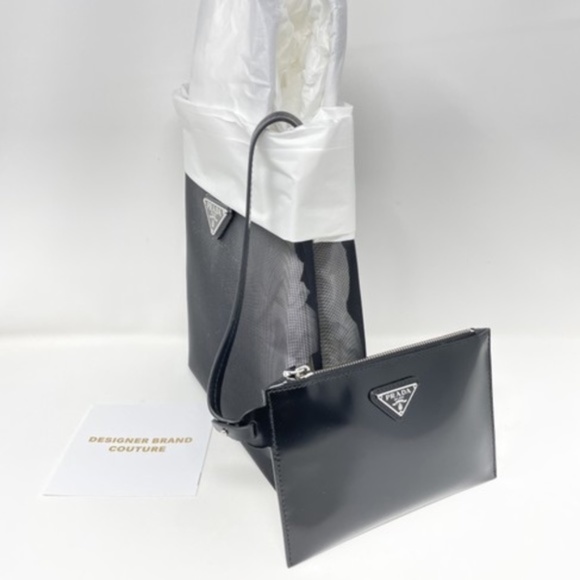 Prada Small Mesh Black Tote,Pre owned. - Picture 4 of 6